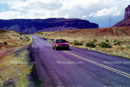 Car, Road, Roadway, Highway, Castle Valley, Moab, Utah, east of Moab
