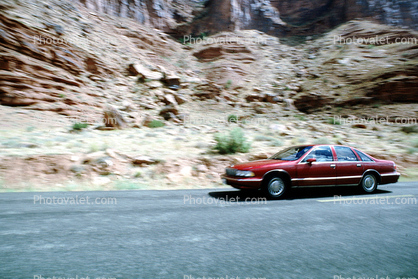 car, Road, Roadway, Highway, Castle Valley, Utah, east of Moab