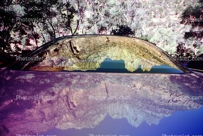 Car, reflecting window, Zion