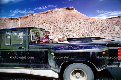 IPickup Truck, boys, nterstate Highway I-15, Road, Roadway, Northwestern Arizona
