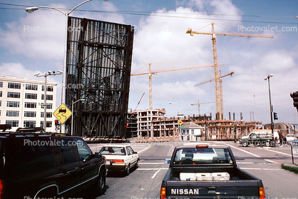 Lefty Odoul drawbridge, China Basin, City Street, Construction of Pacbell Park, Construction of Pacbell Park