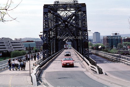 Royal Alexandra Interprovincial Bridge, steel truss cantilever bridge, Ottawa River, skyline, cityscape, Gatineau, Quebec