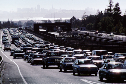 Highway-24, traffic Level-F, congestion, car, sedan, automobile, vehicle, traffic jam