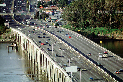 Highway 101, cars, Richardson Bridge, Mill Valley, Marin County, California, Road, Roadway, automobiles, vehicles