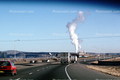 Interstate Highway I-25, Road, Roadway, smoke, cars