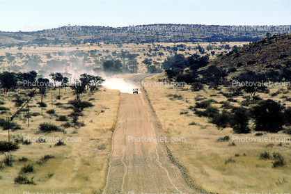 Dirt Road, Roadway, Highway, unpaved, car, dust, desert