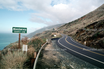 Pacific Coast Highway-1, Big Sur, heading north, Road, Roadway, Highway, PCH, Monterey County Line
