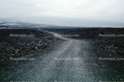 dirt road, unpaved, lava fields, Kona, Hawaii