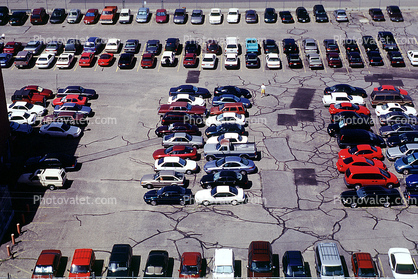 parking lot, car, sedan, automobile, vehicle, parked cars, stalls