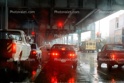Division Street, rain, wet, slippery, inclement weather, Rainy, lights