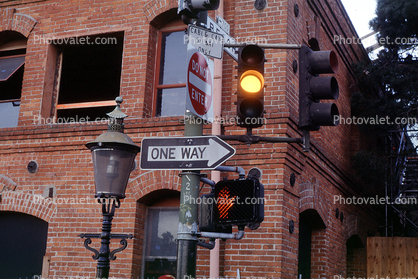 One Way Sign, Stop Light