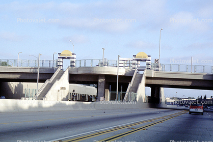 LA Transit Bus Stop, Freeway, Highway, Interstate, Road, overpass