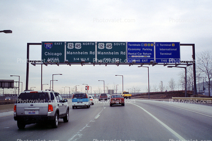 Interstate I-190, Road, Roadway, Interstate Highway I-90, skyway, Mannheim Road, cars, SUV