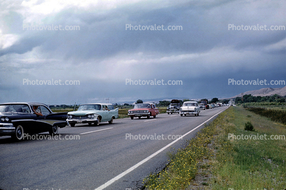 Road, Roadway, Highway, Plymouth Fury, Car, Automobile, Vehicle, August 1960, 1960s