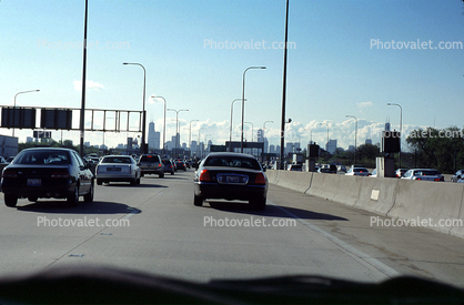 cars, automobiles, vehicles, Road, Roadway, Interstate Highway I-94, skyway, skyline