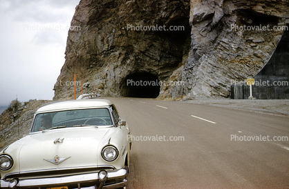 Ford, Tunnel, Road, Roadway, Highway, Car, Vehicle, Automobile, 1950s