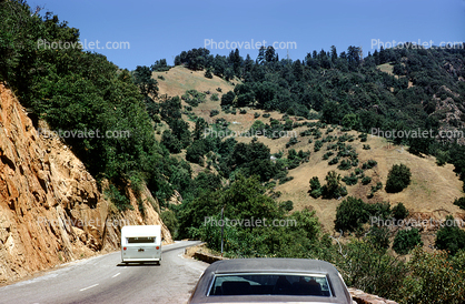 Road, Highway, Trailer, Big Sur, car, PCH, 1960s