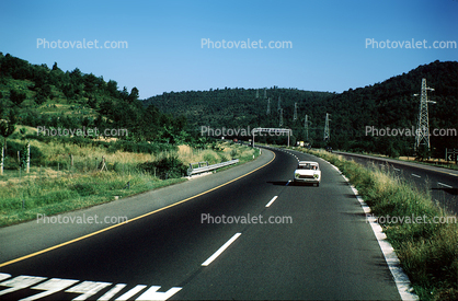 Car, Road, Highway, Italy, June 1968, 1960s