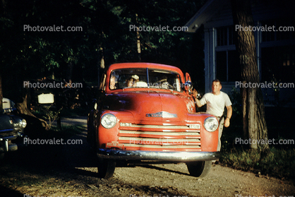 Pick-up Truck, Grill, Chevy, Chevrolet, 1950s