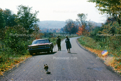 Chevy Car, Road, Nature, Trees, People, Stroll, Chevrolet, automobiles, vehicles, March 1967, 1960s