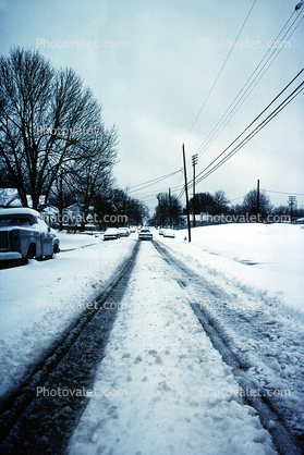 Snow, Ice, Cold, Street, Tracks, Winter