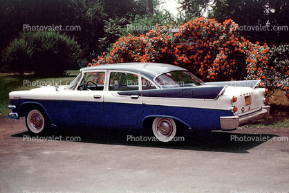 1957 Dodge Royal Sedan, Fins, Whitewalls, automobile, "vertical aerodynamic stabilizers", car, 1950s