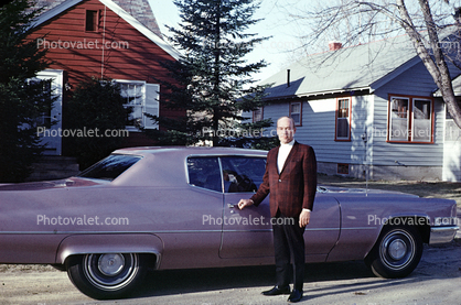 Purple Cadillac, Car, automobile, vehicle, 1970s
