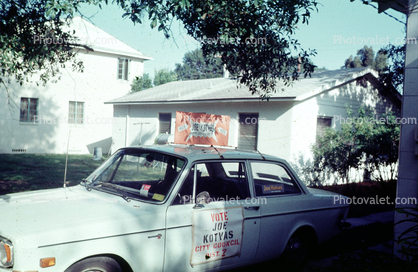 Vote Joe Kotvas, Car, automobile, vehicle, Tampa, 1970s