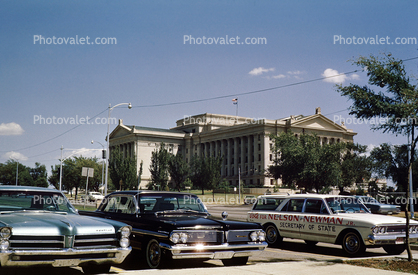 Nelson Newman Jr. Secretary of State, Pontiac Bonneville Sedan, Government Building, capitol, Cars, Automobiles, Vehicles, 1960s