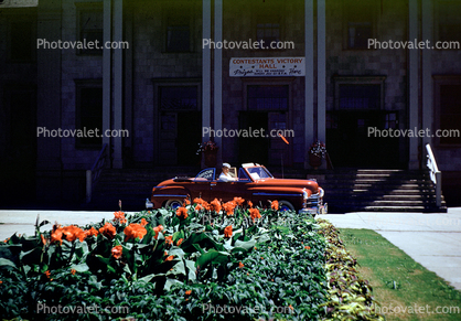 Contestants Victory Hall, Car, building, flowers, Automobile, Vehicle, Cabriolet, 1940s
