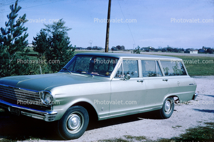 Chevy Nova, station wagon, Car, Automobile, Vehicle, 1960s