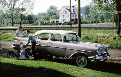 1957 Chevy Bel Air, Car, Automobile, 1950s