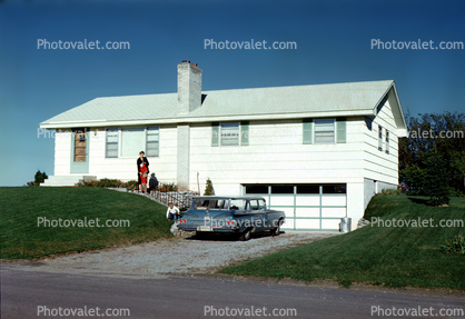 1959 Chevy Impala Station Wagon, Home, house, building, Chimney, 1950s