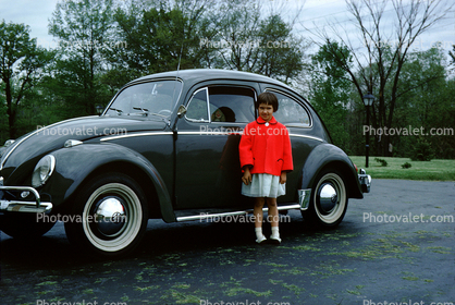 Volkswagen Beetle, bug, Girl, Whitewall Tires, 1963, 1960s