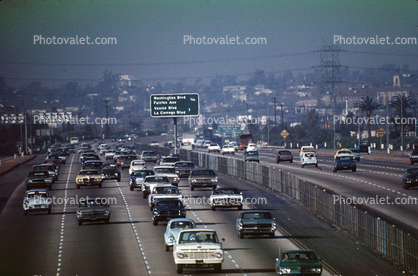 Santa Monica Freeway, Interstate I-405, Cars, traffic, 1960s