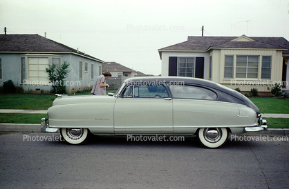 1949 Nash Ambassador Super, car, automobile, Suburbia, home, house, 1940s