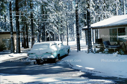 Dodge Station Wagon, Car, Cabin, Big Bear California, 1962, 1960s