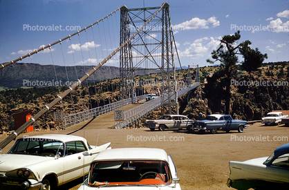 Chevy, Dodge, cars, Royal Gorge Bridge, June 1960