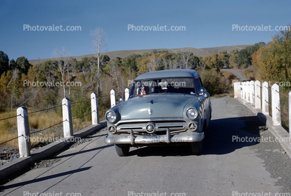 1952 Ford Customline, bridge, car, 1950s
