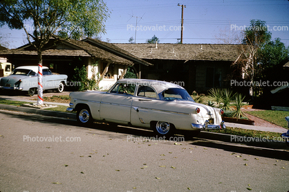 1953 Ford Deluxe Custom, Two-door coupe, home, house, suburbia, 1954, 1950s