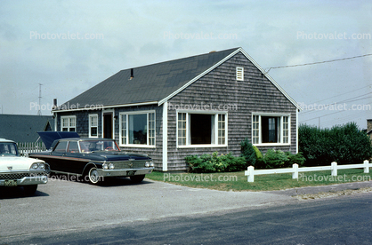 Ford Fairlane, Cape Cod Cottage, home, house, cars, 1950s