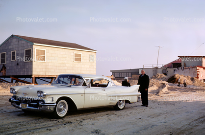 1959 Cadillac, car, fins, Ortley Beach, New Jersey, July 1962, 1960s