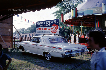 1962 Chevy Impala, car raffle, Kiwanis Karnival, Livingston New Jersey, June 1962, 1960s