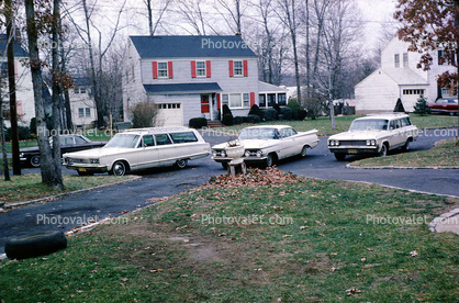 Cars, Cul-de-sac, Livingston New Jersey, December 1965, 1960s