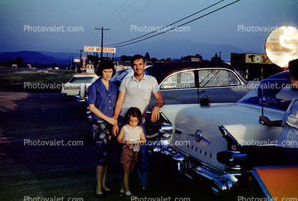 Oldsmobile, Parents, Daughter, Man, Woman, Car Museum, 1950s
