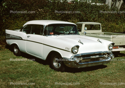 1957 Chevy Bel Air, car, headlights, 1950s