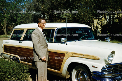 1956 Ford Country Squire Wagon, Woody, Side Panel Wood, 1950s