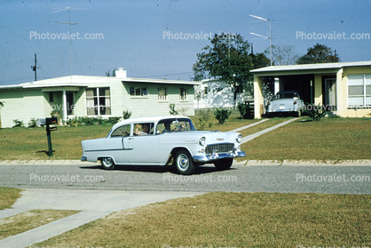 1956 Chevy Bel Air, homes, houses, 1950s