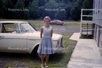 1960 Studebaker Lark, Smiling Teen Girl