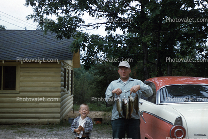 Ford Fairlane, Grandpa and Grandson, Fishermen, 1950s